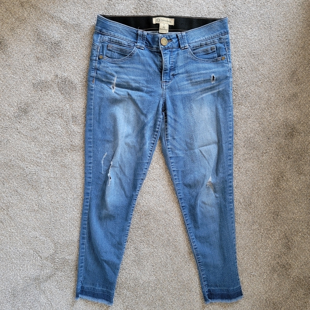 Democracy Ab Technology Ankle Distressed Mid Rise Jeans Size 8
